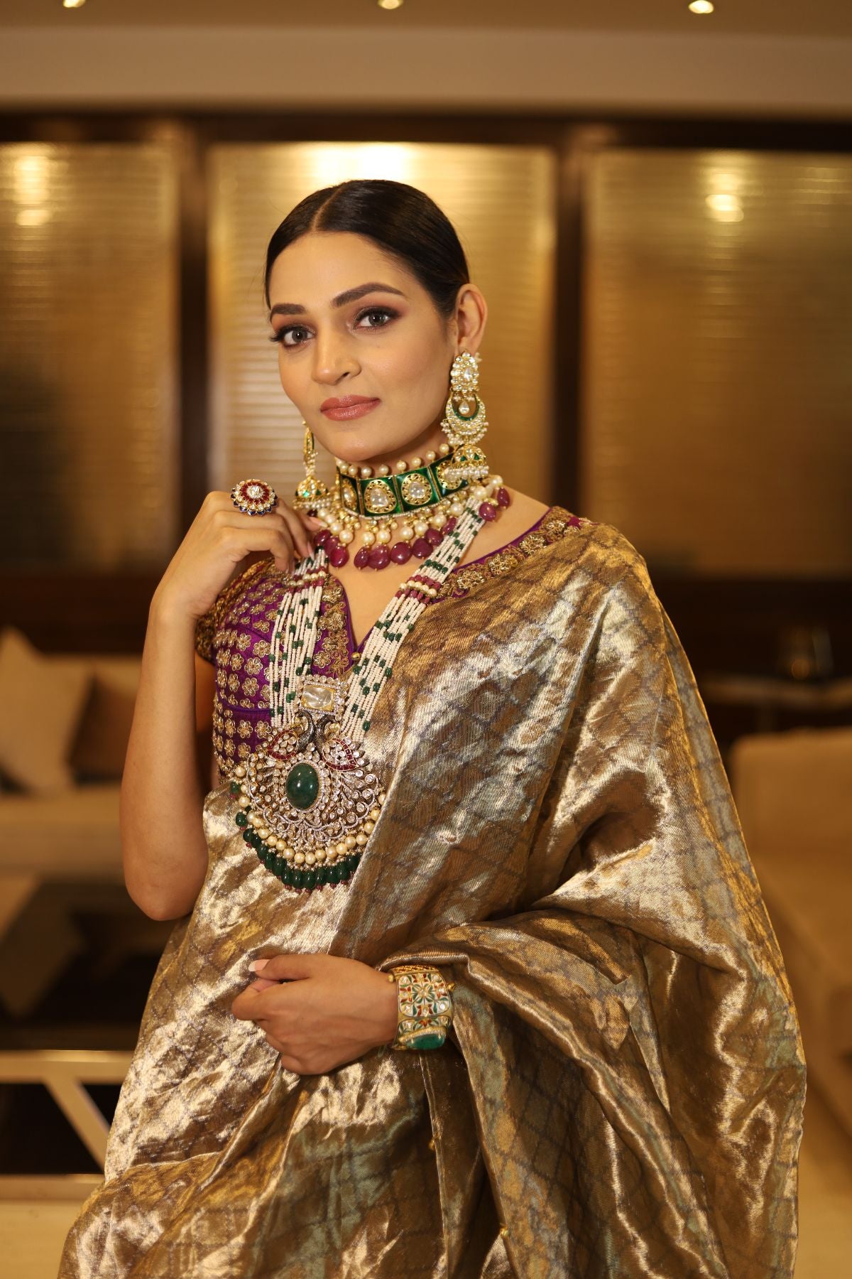 Purple Benarasi Lehenga
