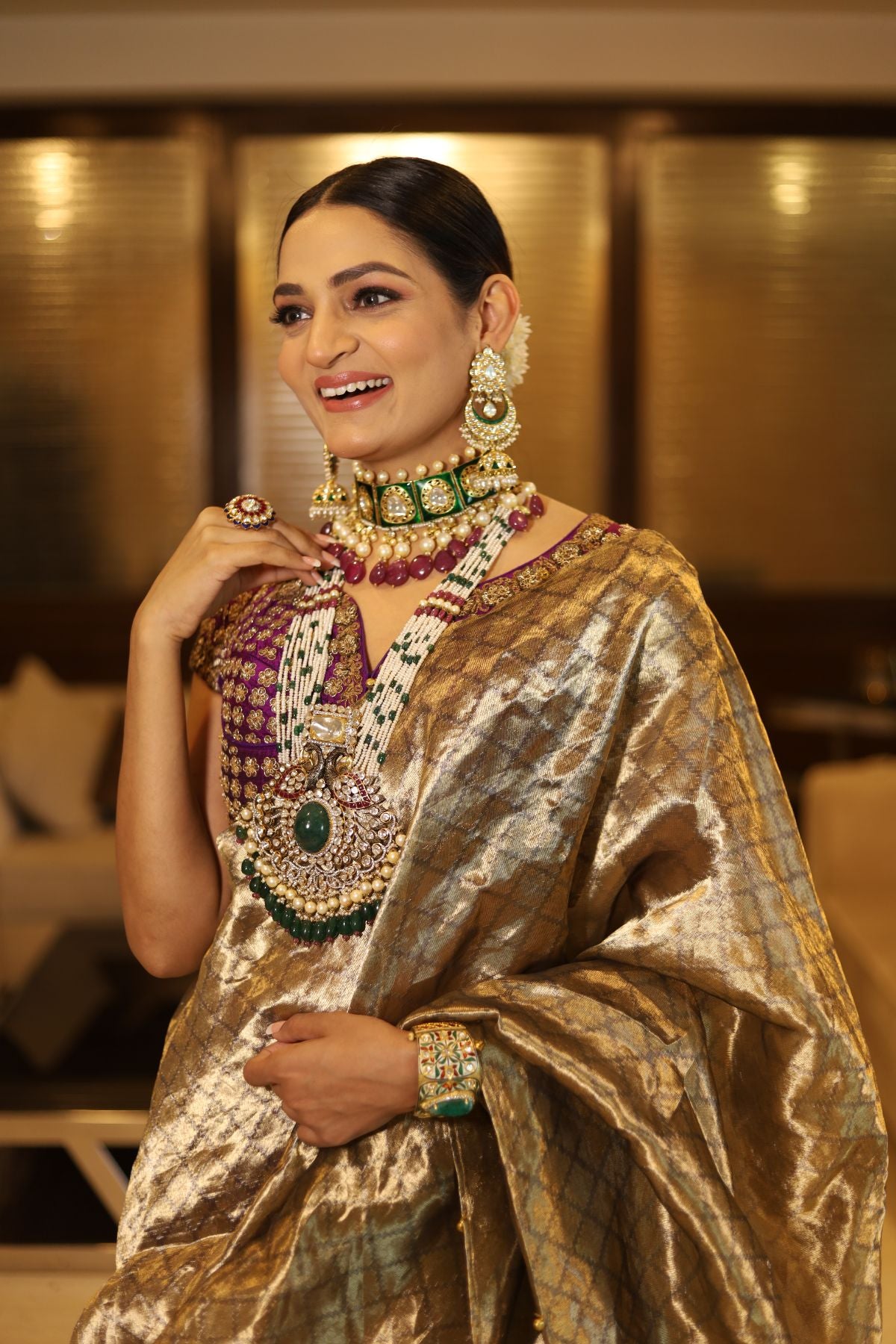 Purple Benarasi Lehenga