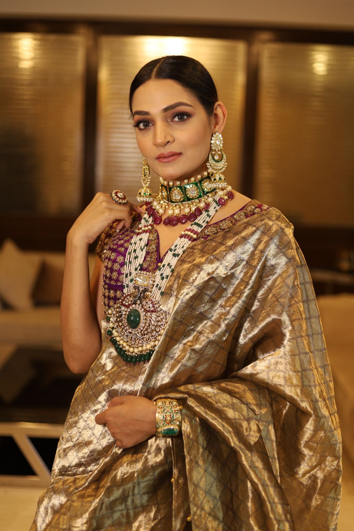 Purple Benarasi Lehenga
