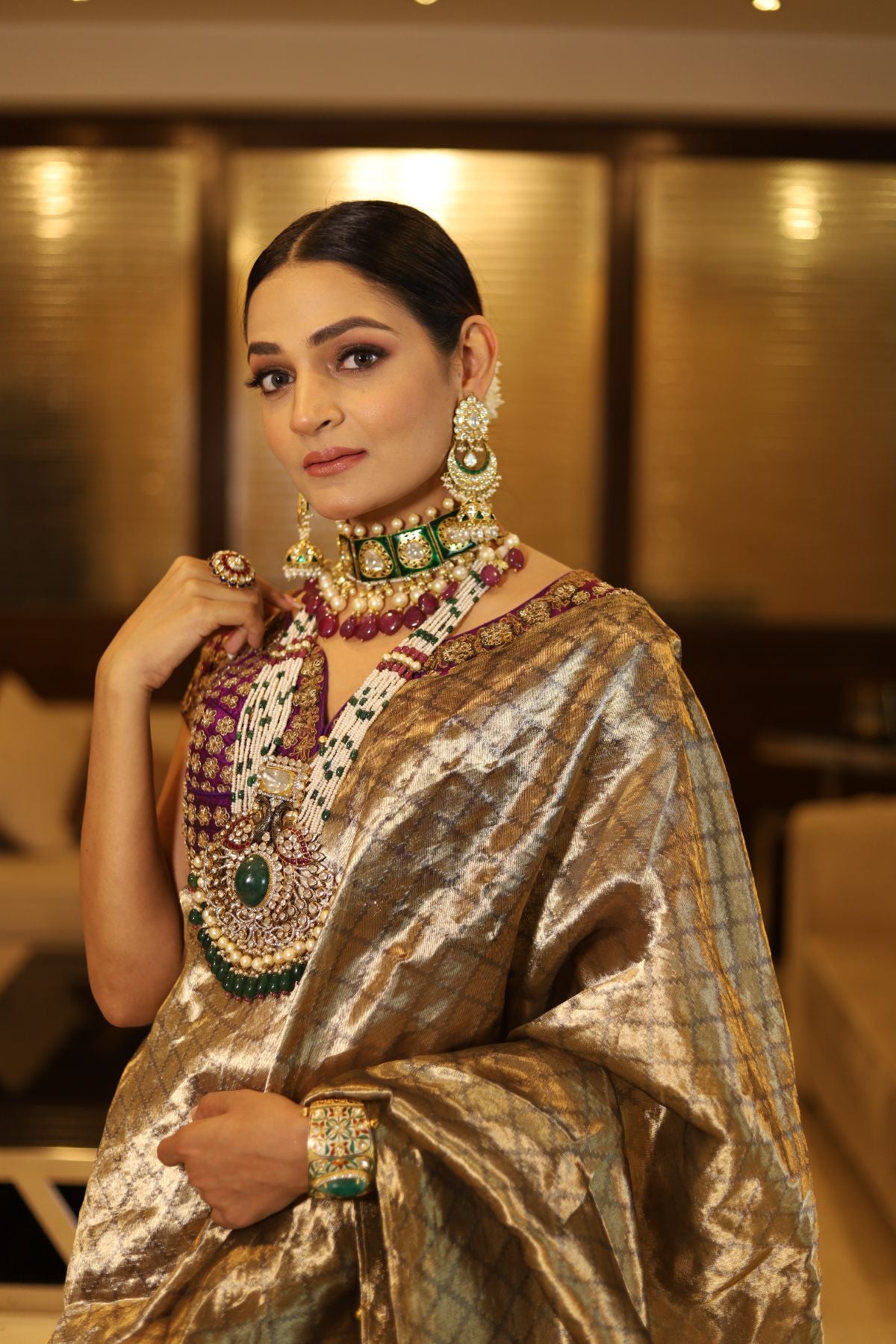 Purple Benarasi Lehenga