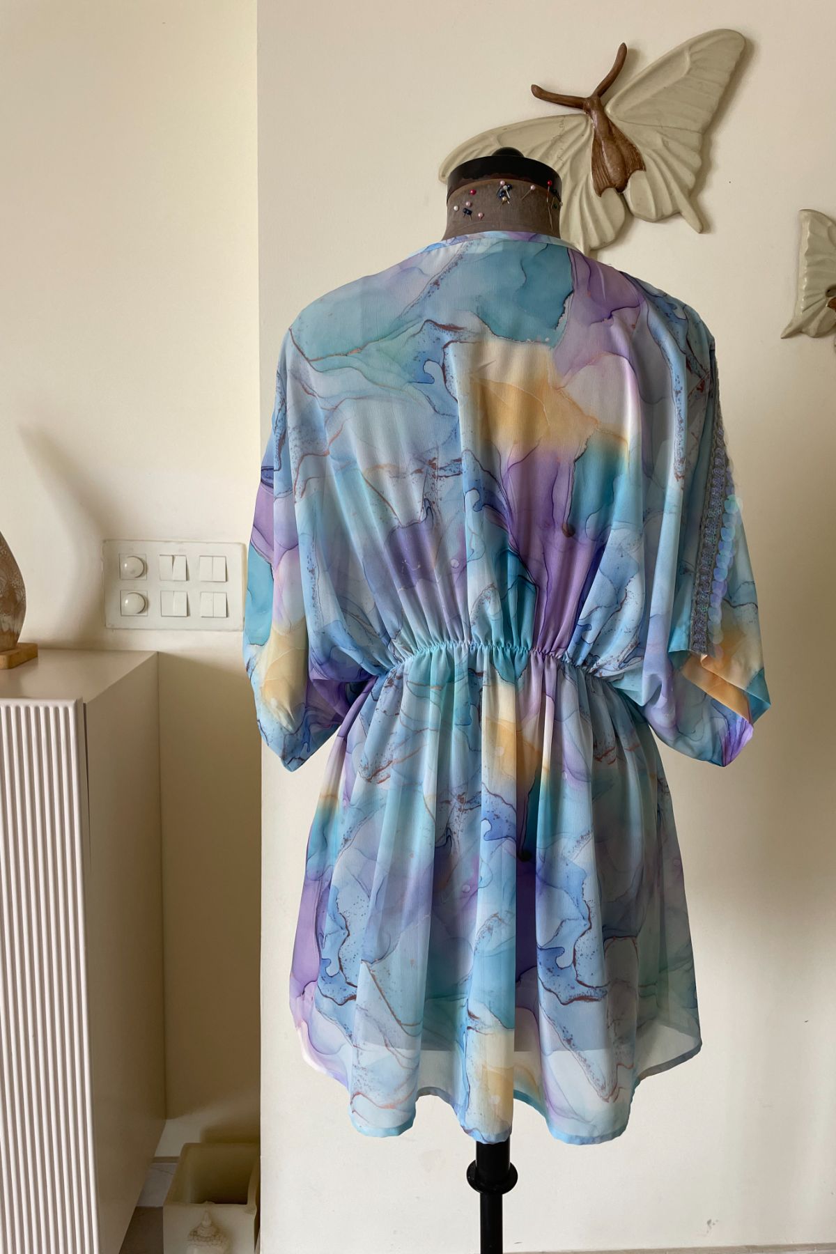 Marble Print Beach Kaftan