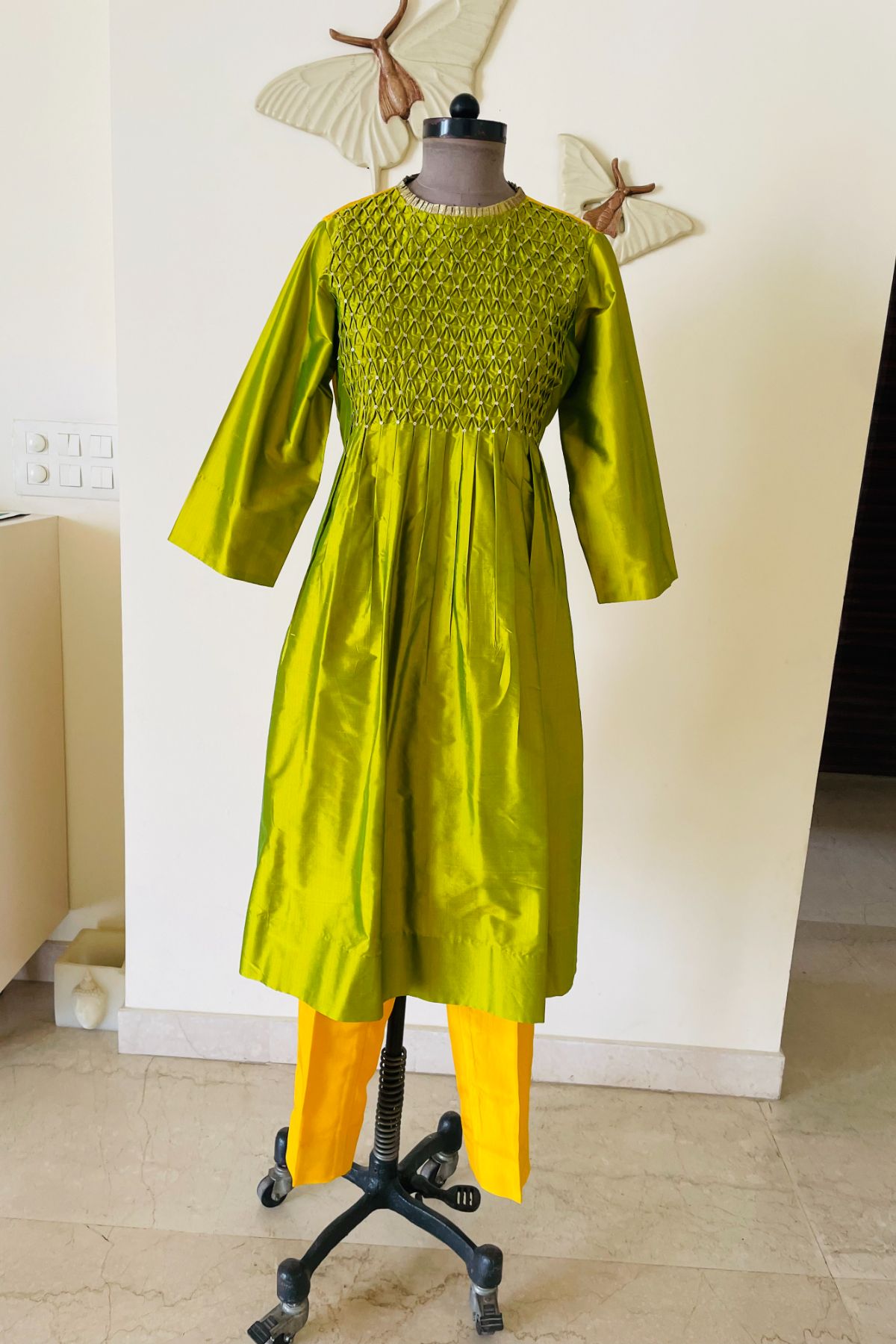 Hand Smocked Tuck Suit