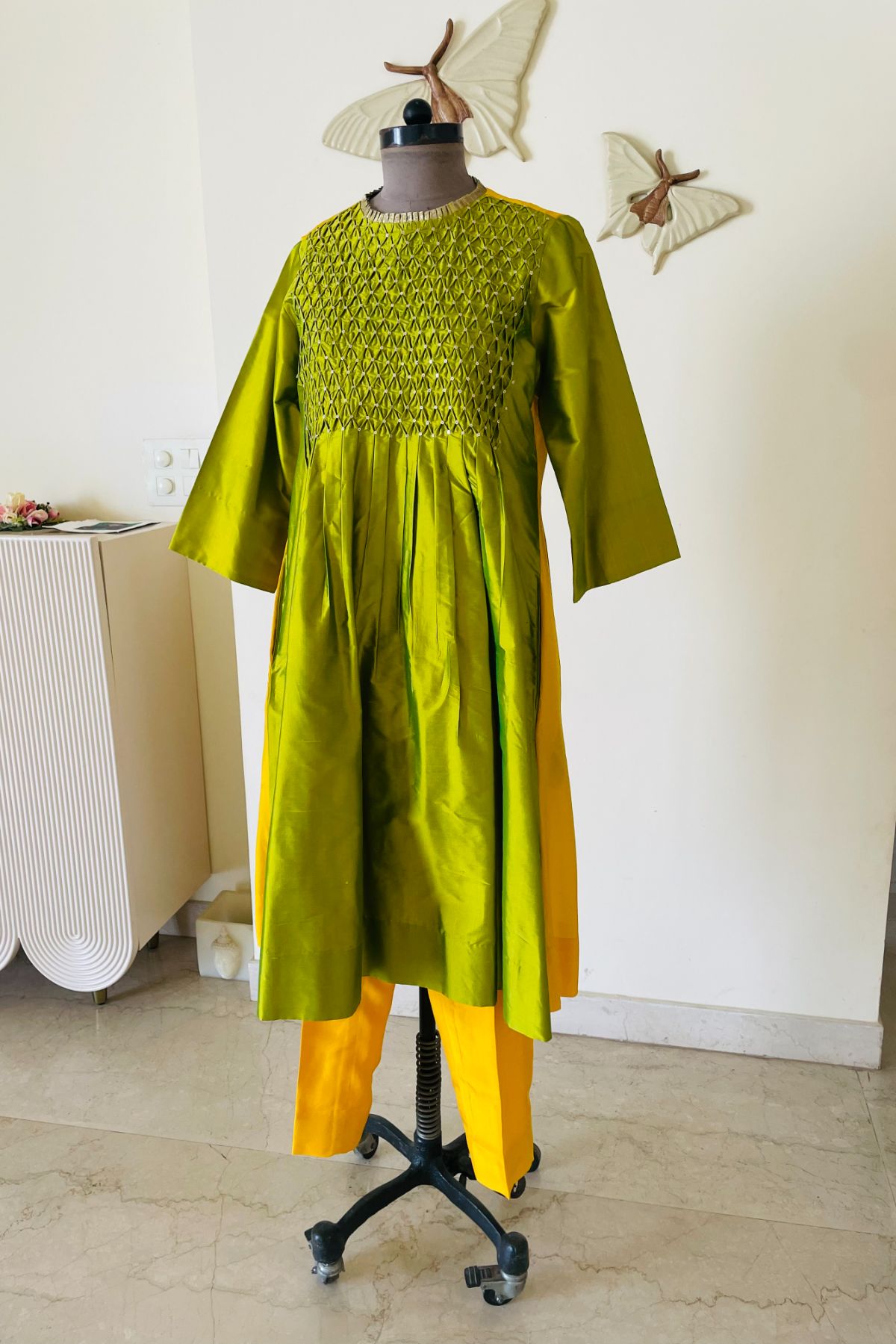 Hand Smocked Tuck Suit