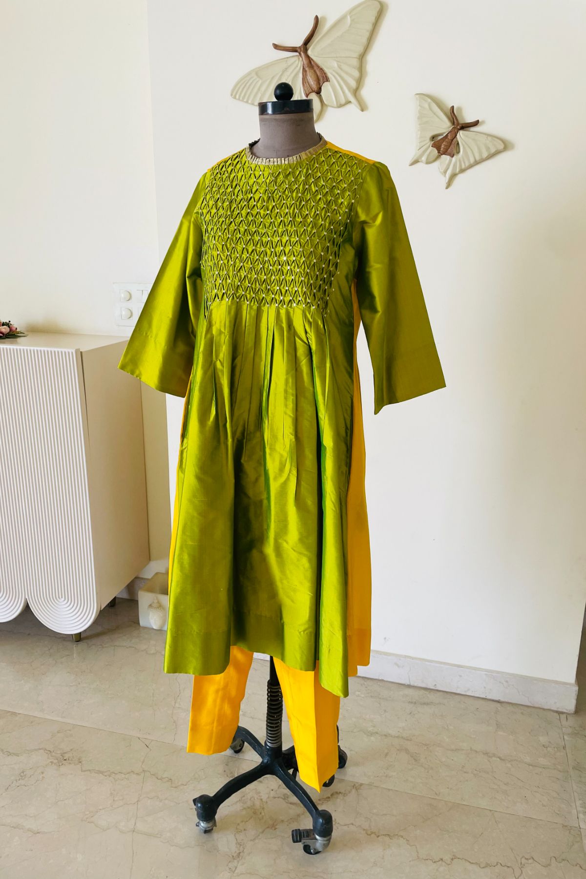Hand Smocked Tuck Suit