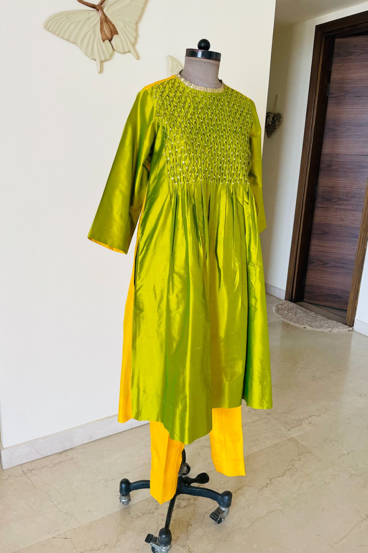 Hand Smocked Tuck Suit