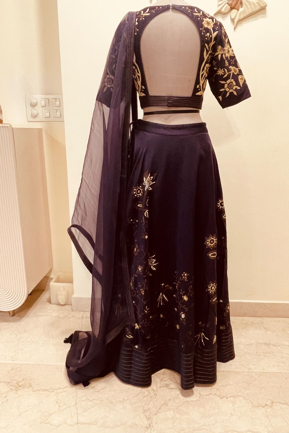 Purple Chanderi Lehenga