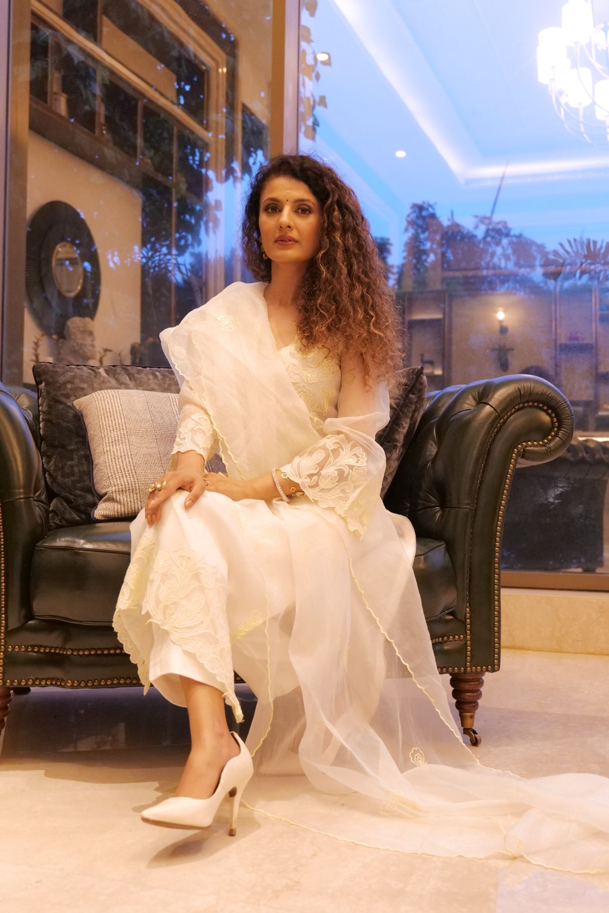 Ivory Organza Suit