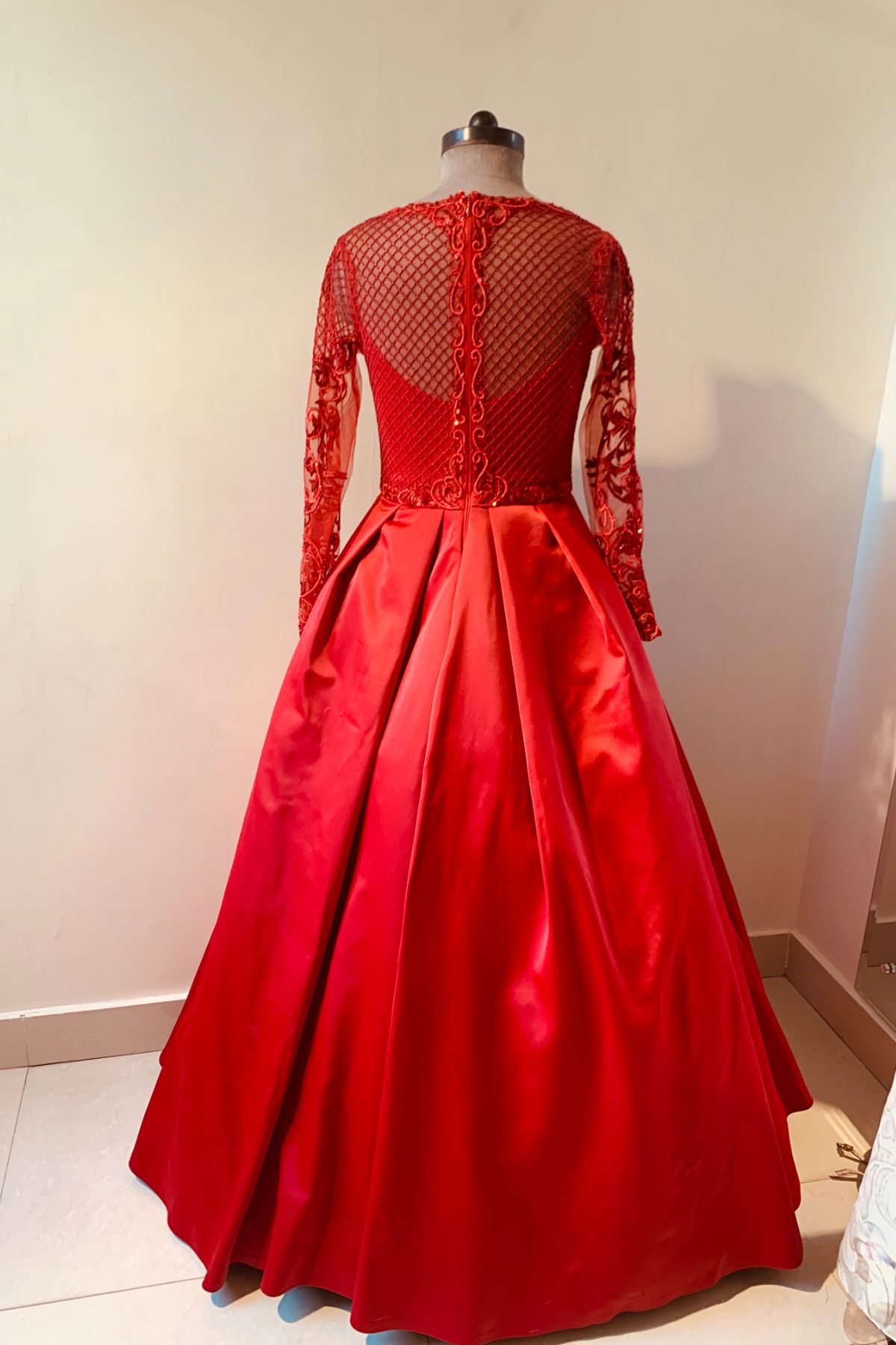 Red Hand Embroidered Gown