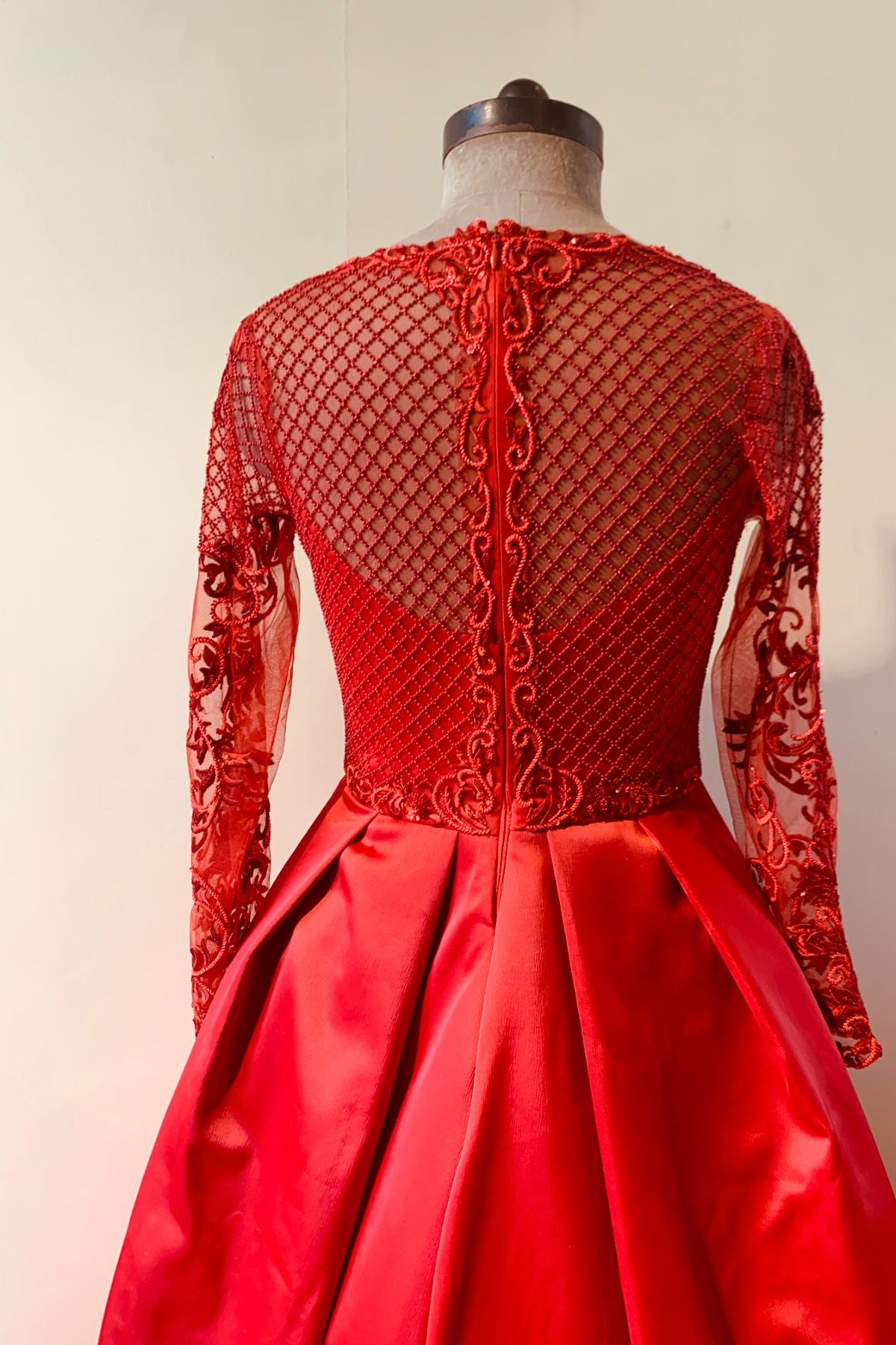 Red Hand Embroidered Gown