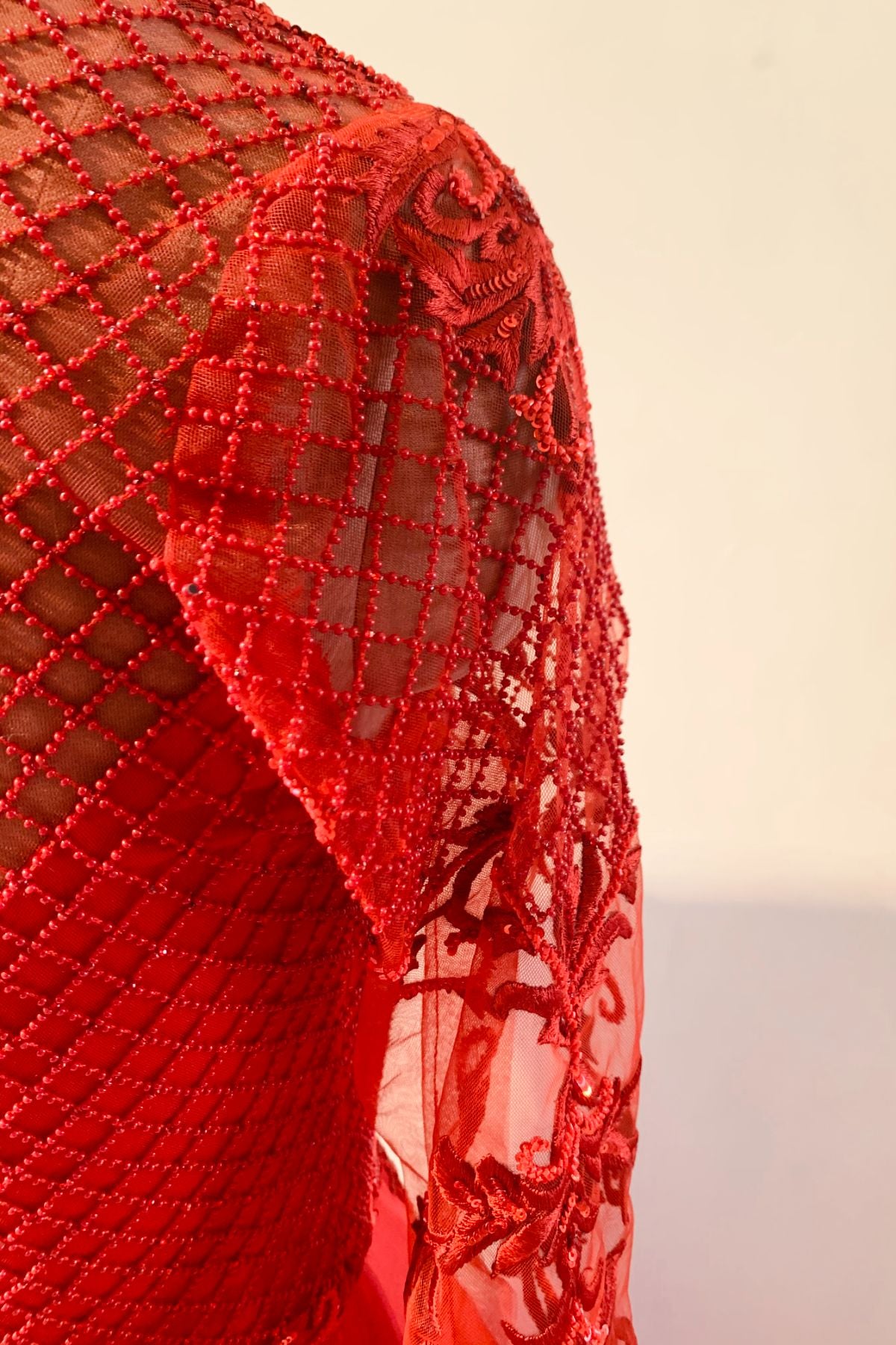 Red Hand Embroidered Gown