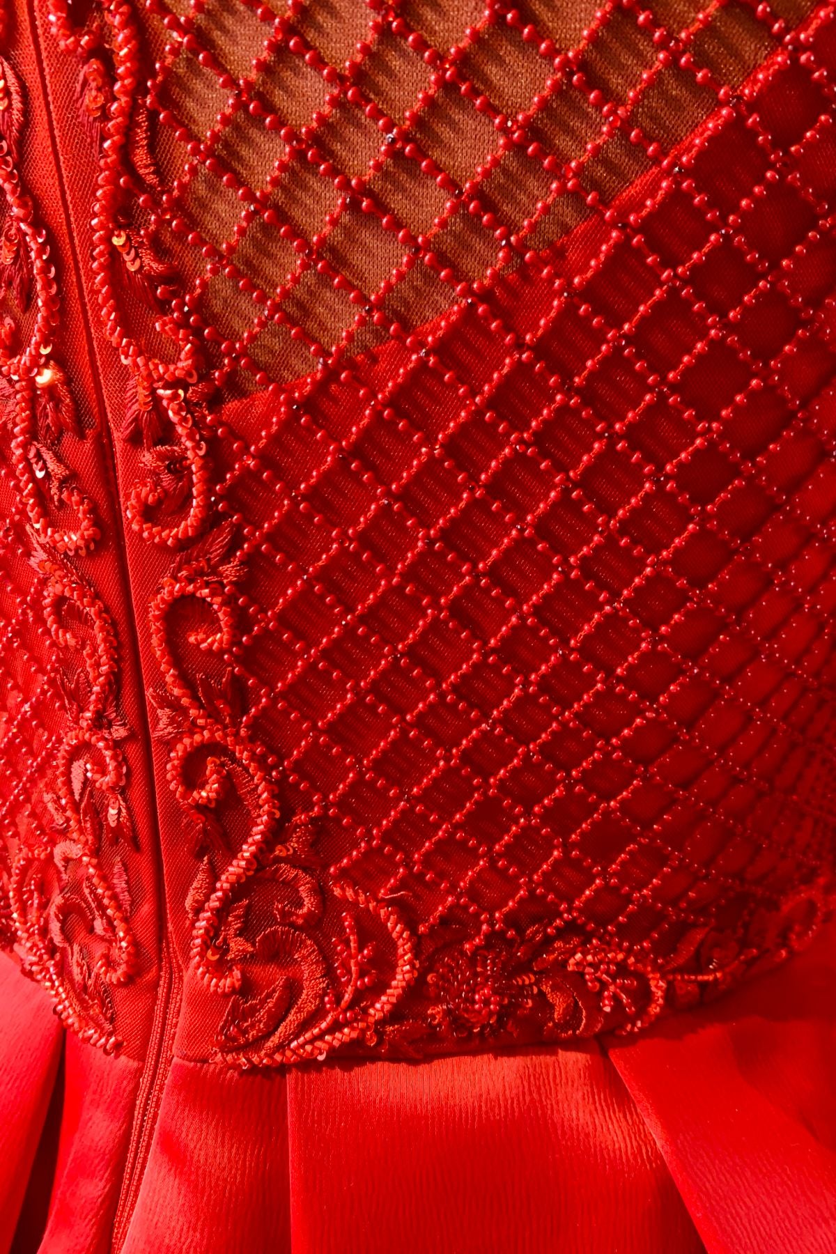 Red Hand Embroidered Gown