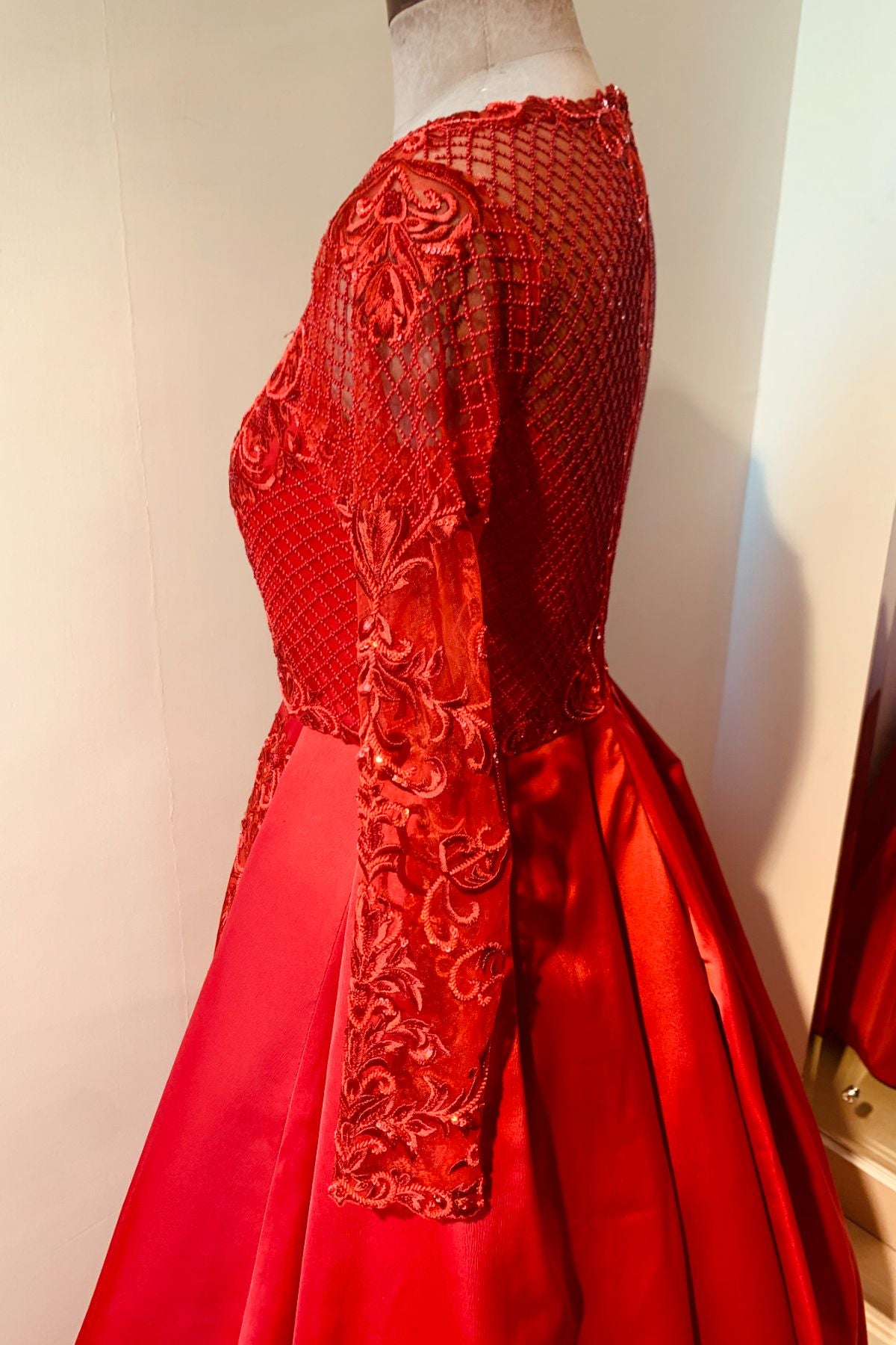 Red Hand Embroidered Gown
