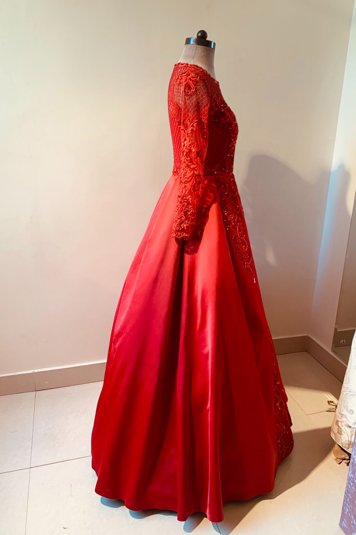 Red Hand Embroidered Gown