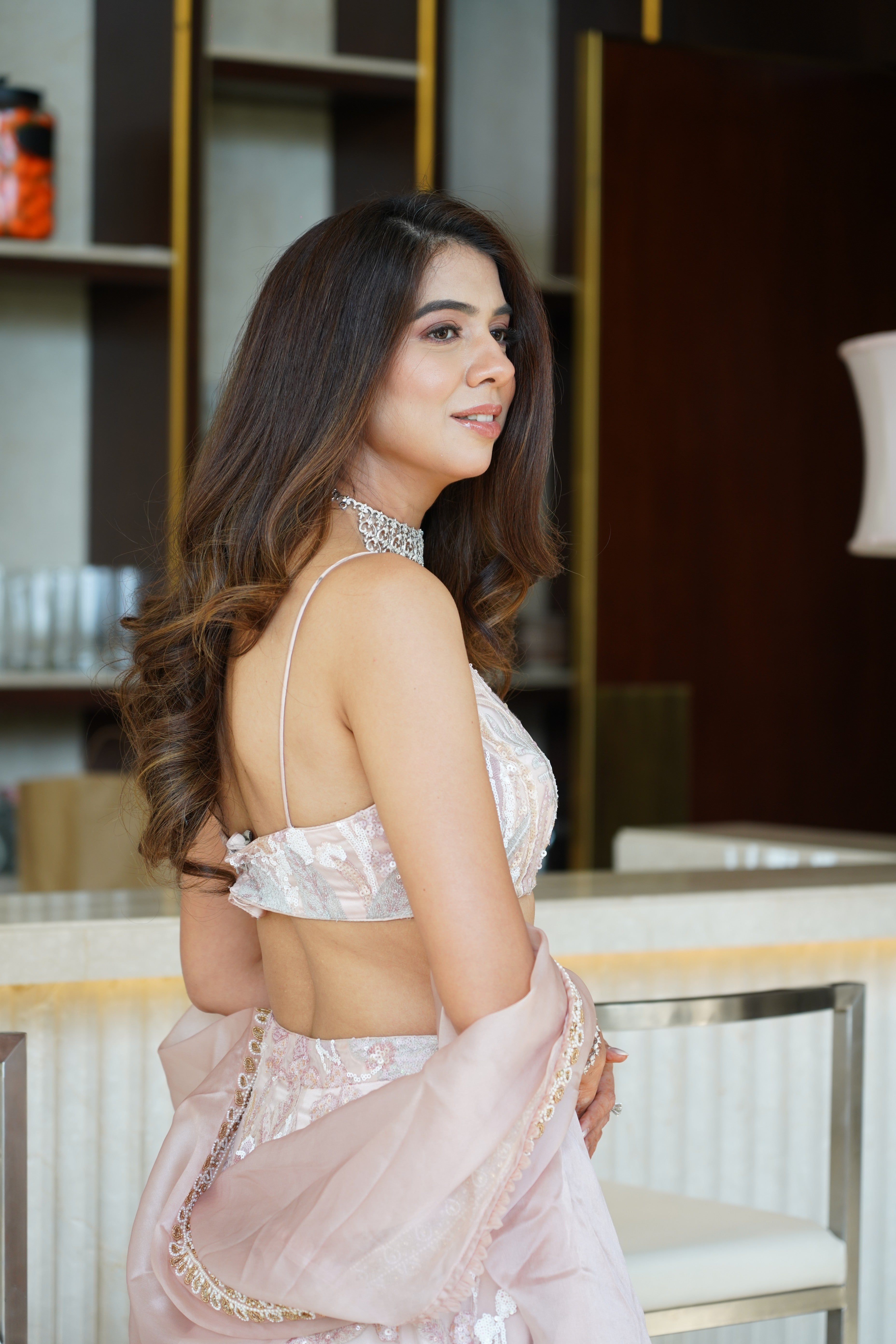 Pink floral lehenga
