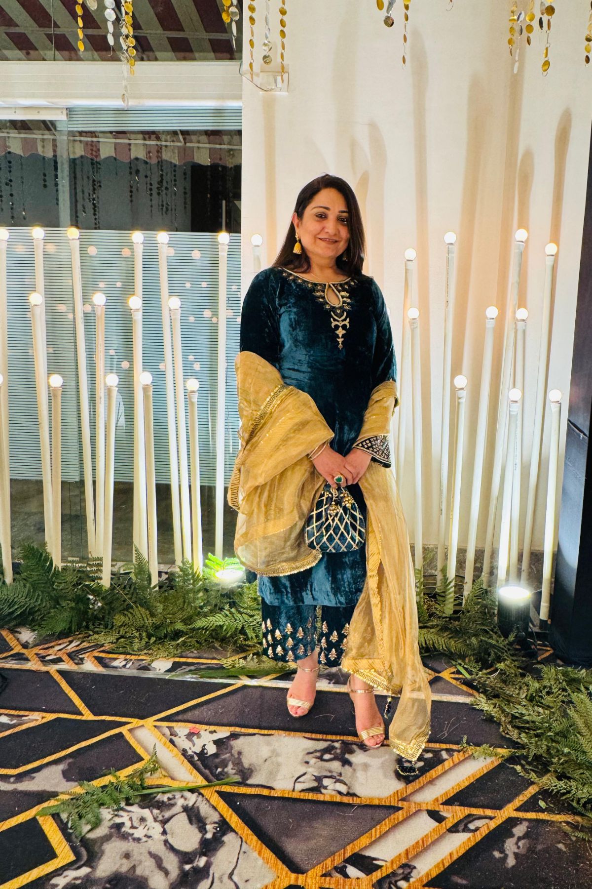 Hand Embroidered Velvet Suit