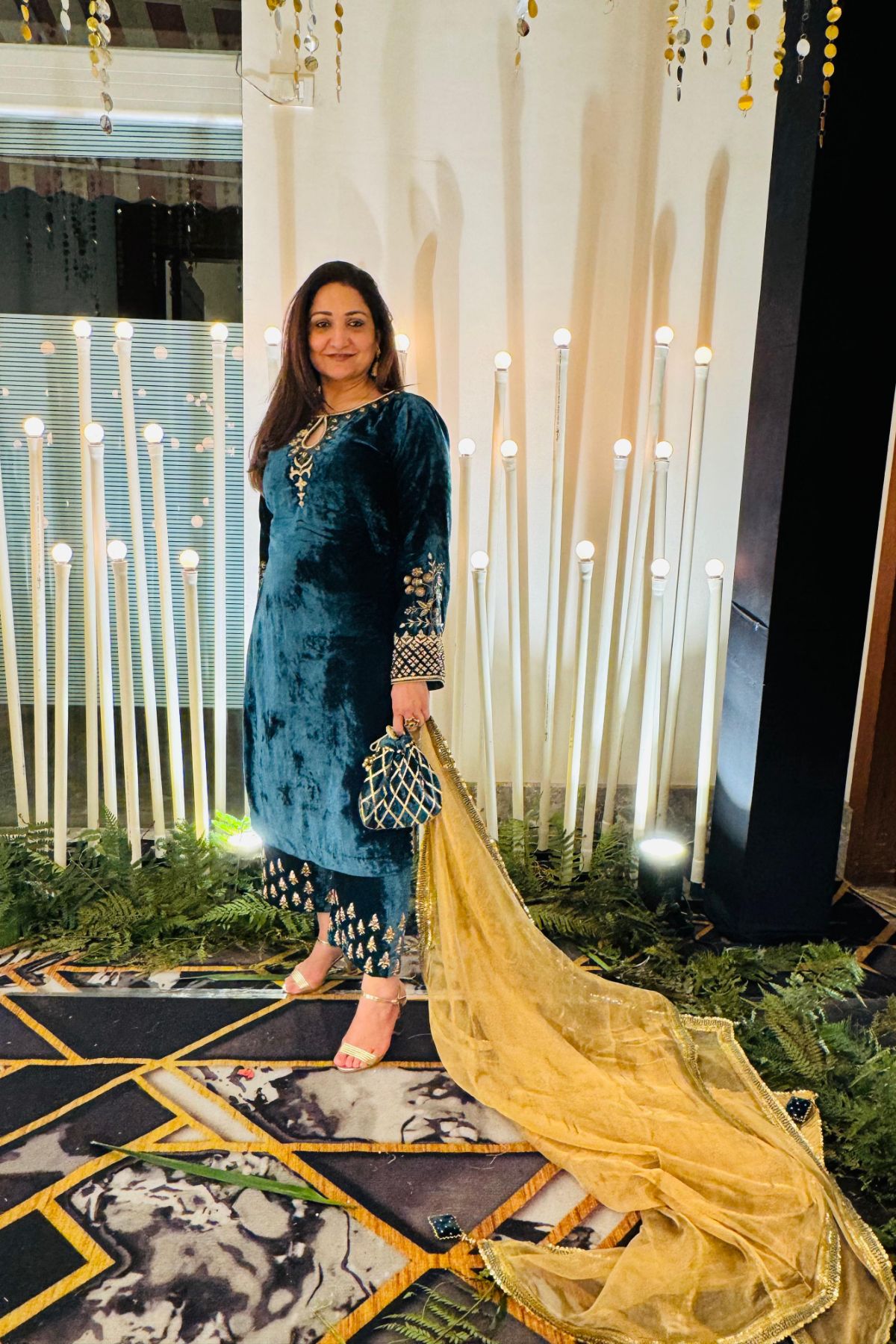 Hand Embroidered Velvet Suit