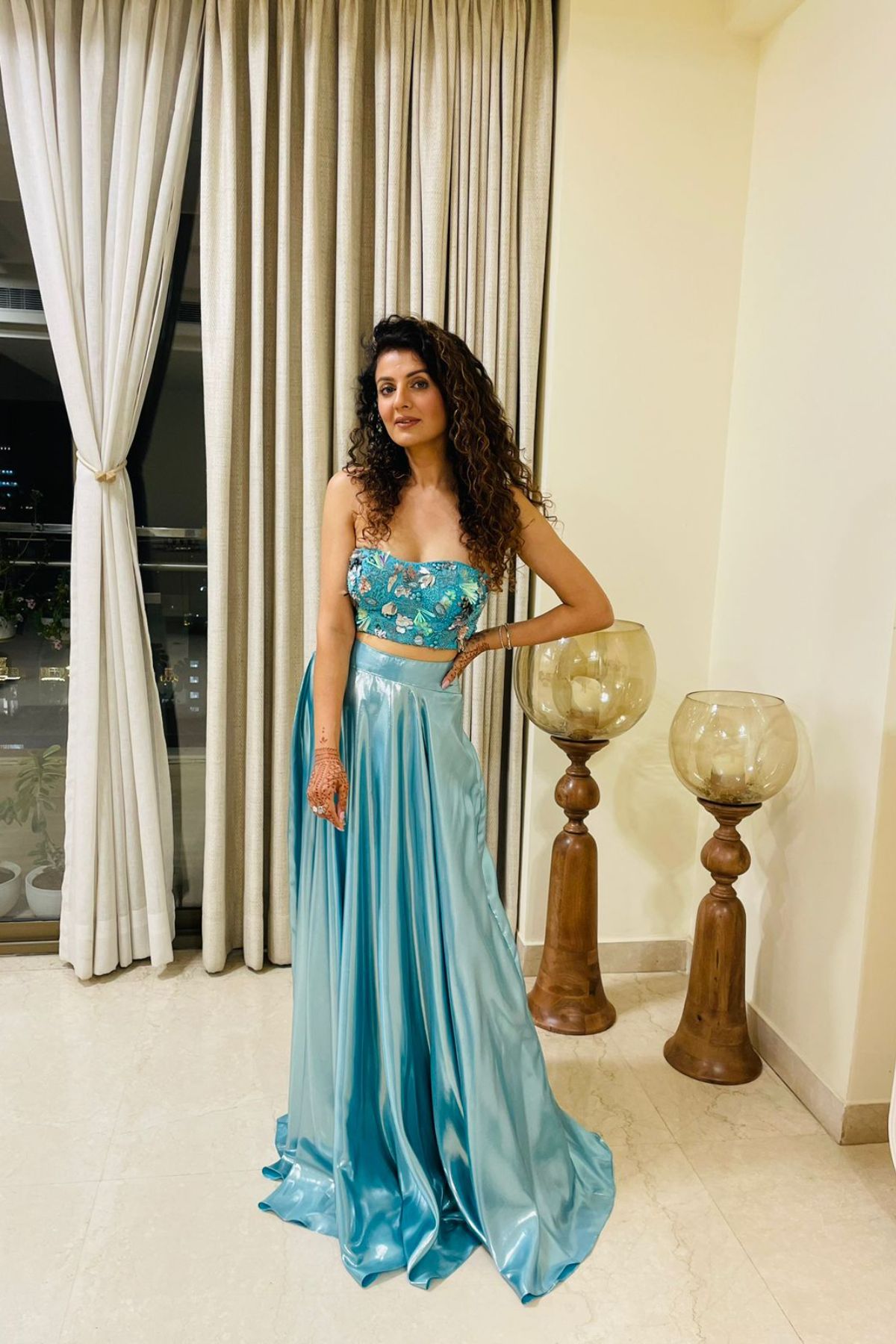 Ocean Corset and Lehenga
